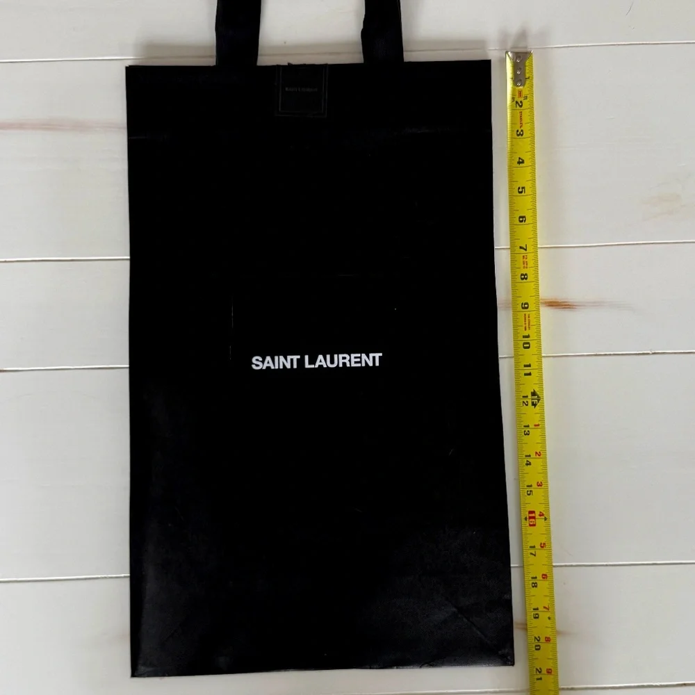 Authentic Yves Saint Laurent Shopping Bag 21x13 – Large Black Designer Packaging